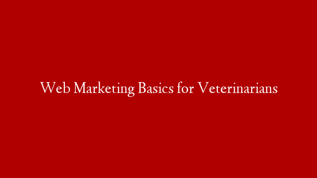 Web Marketing Basics for Veterinarians