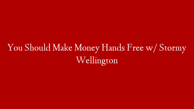 You Should Make Money Hands Free w/ Stormy Wellington