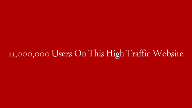 11,000,000 Users On This High Traffic Website