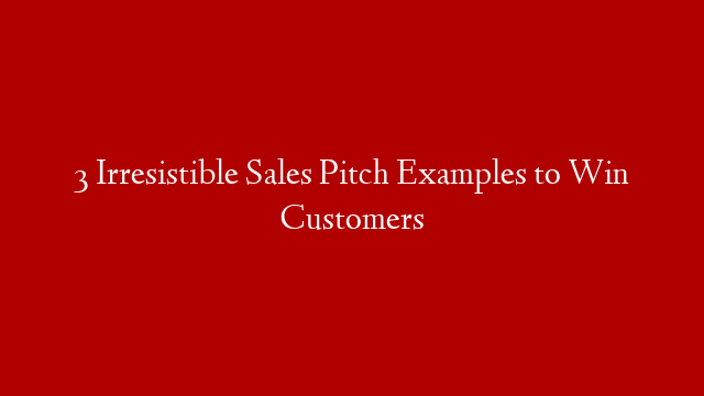 3 Irresistible Sales Pitch Examples to Win Customers