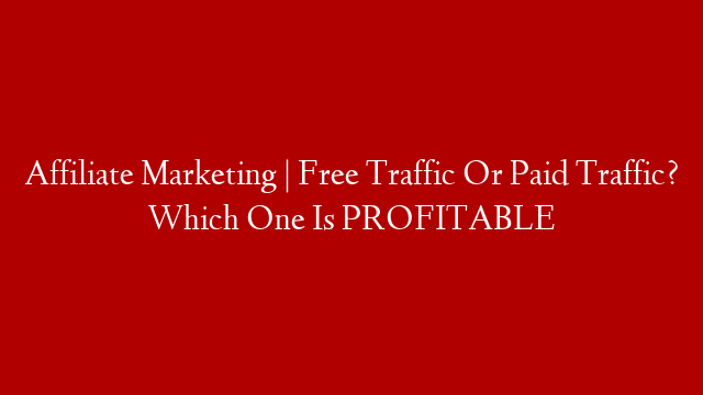 Affiliate Marketing | Free Traffic Or Paid Traffic? Which One Is PROFITABLE