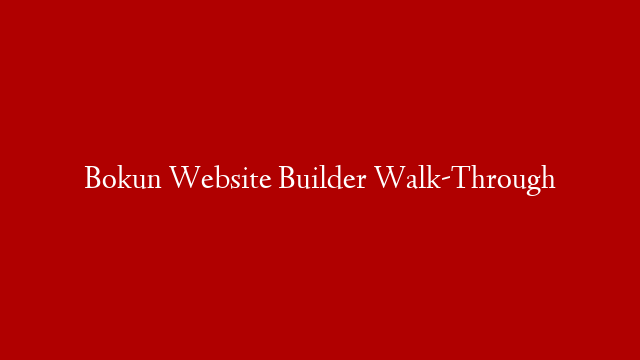 Bokun Website Builder Walk-Through