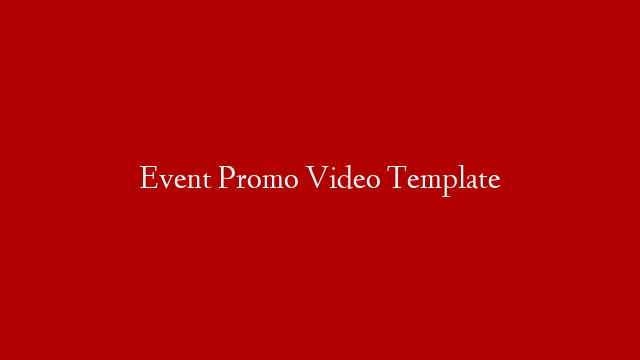 Event Promo Video Template post thumbnail image