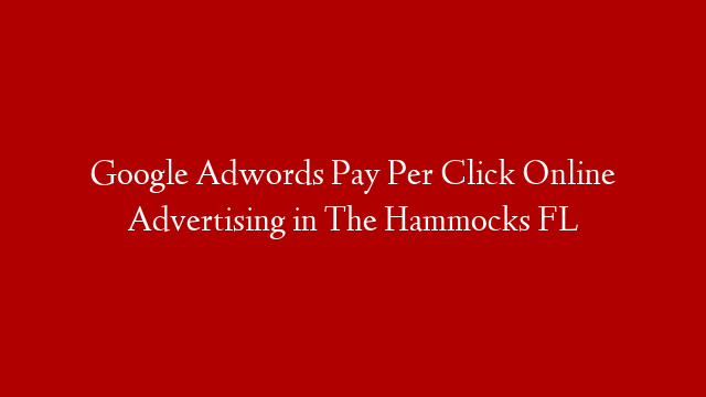 Google Adwords Pay Per Click Online Advertising in  The Hammocks FL