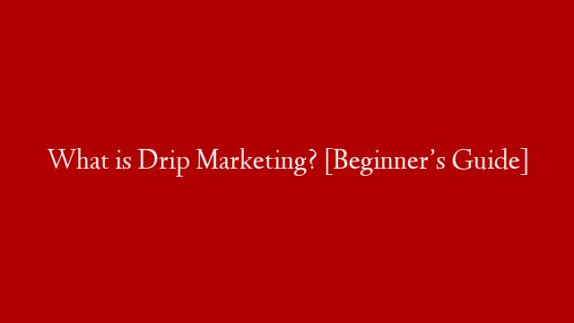 What is Drip Marketing? [Beginner’s Guide] post thumbnail image