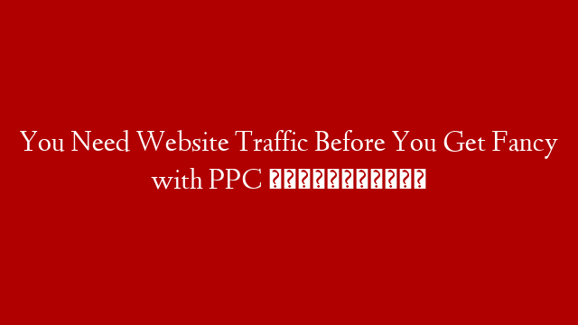 You Need Website Traffic Before You Get Fancy with PPC 🤗🤹‍♀️