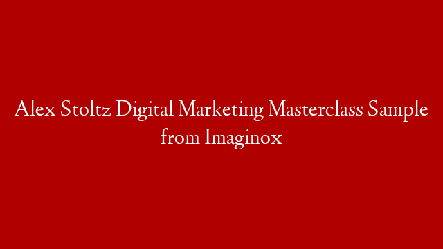 Alex Stoltz Digital Marketing Masterclass Sample from Imaginox