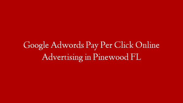 Google Adwords Pay Per Click Online Advertising in  Pinewood FL