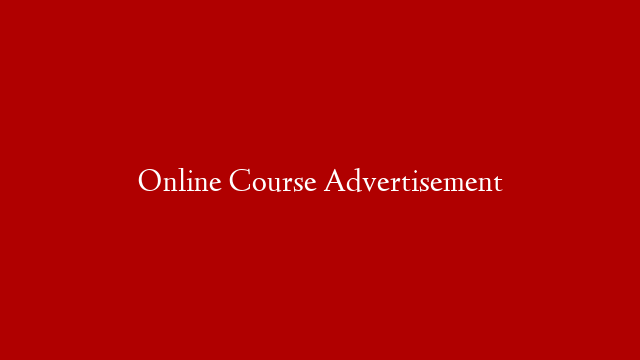 Online Course Advertisement