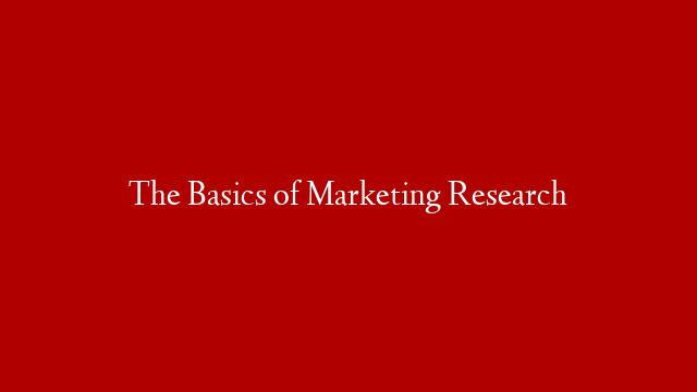 The Basics of Marketing Research