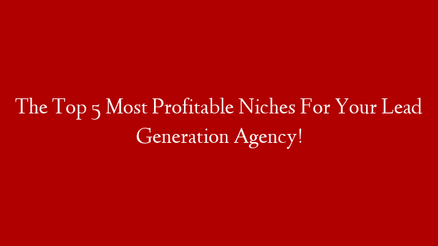 The Top 5 Most Profitable Niches For Your Lead Generation Agency!