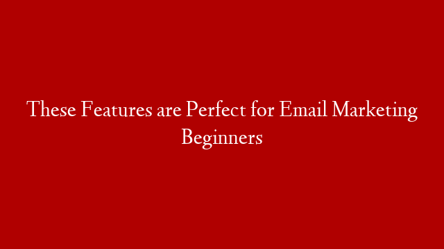 These Features are Perfect for Email Marketing Beginners