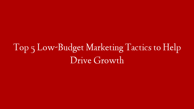 Top 5 Low-Budget Marketing Tactics to Help Drive Growth