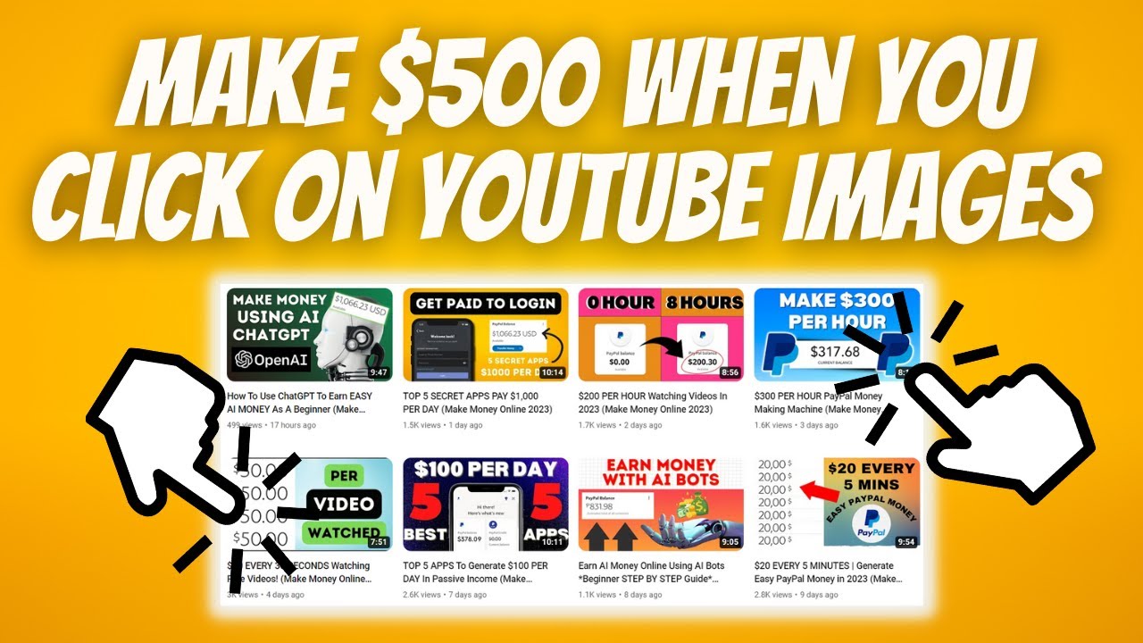 $500 Clicking on YouTube Images! (Make Money Online 2023) post thumbnail image