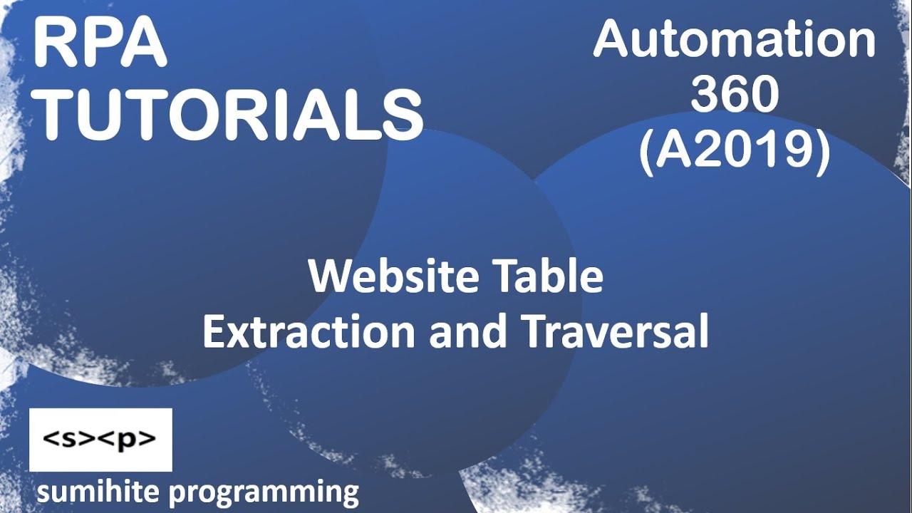 RPA tutorial, RPA Use Case – Website Table Extraction or Traversal in Automation 360 or A2019 post thumbnail image