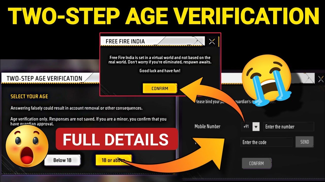 Two-Step Age Verification Free Fire & Please bind your parent or Below 18, 18 or above Two Step ff post thumbnail image