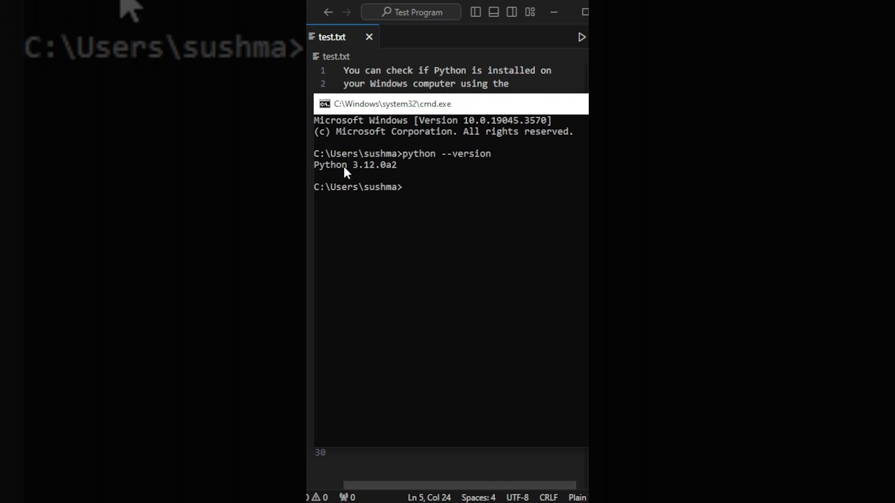 A Quick Python Installation Check on Windows using the Command Prompt #shorts #tutorial post thumbnail image