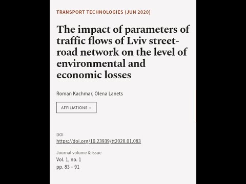 The impact of parameters of traffic flows of Lviv street-road network on the level of… | RTCL.TV post thumbnail image