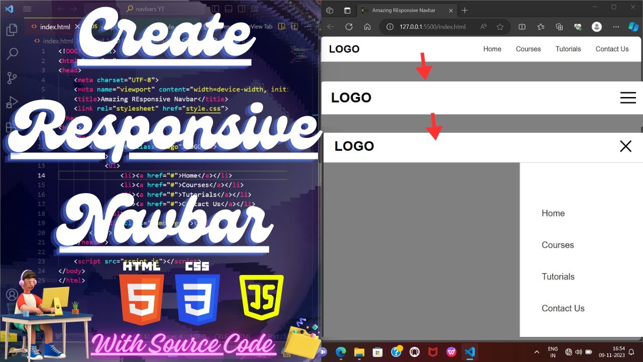 Responsive Navbar Design | HTML & CSS Tutorial post thumbnail image