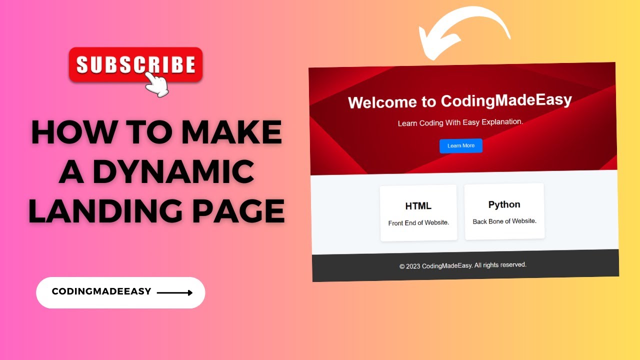 Dynamic Landing Page | HTML CSS Tutorial | CSS for Beginner | HTML for Beginner #coding #css post thumbnail image