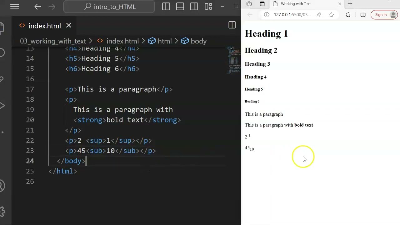 Working with Text in HTML | HTML Tutorials for Beginners | Full Course post thumbnail image