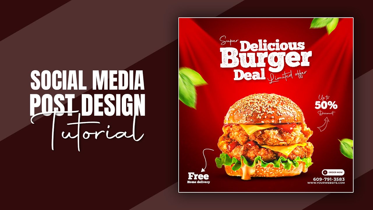 Food Social Media Banner Design in Photoshop Tutorial | Social Media Post Design Tutorial post thumbnail image